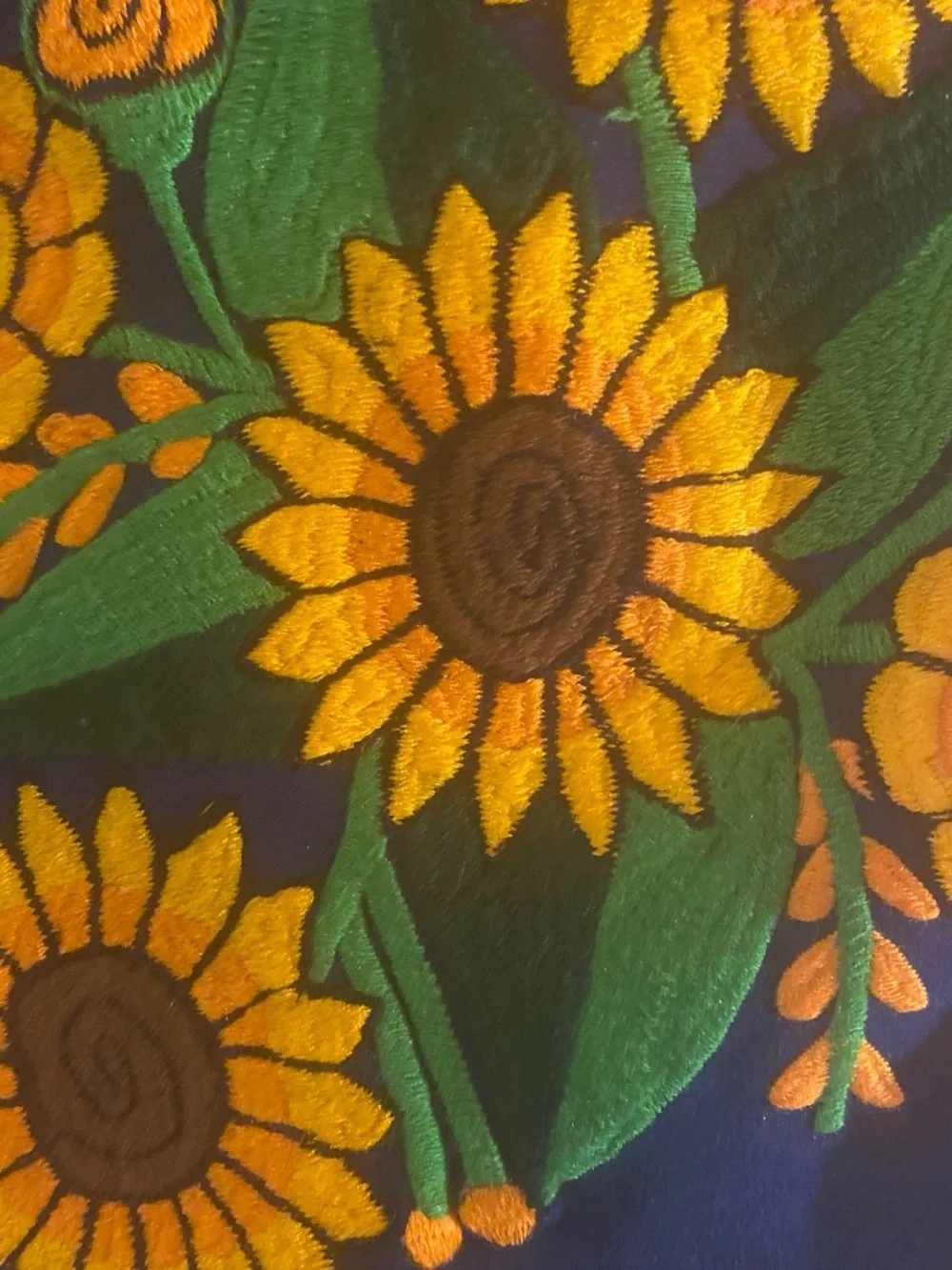 Girls size 10/12 Embroidered Floral Denim Jacket - Yellow & Green